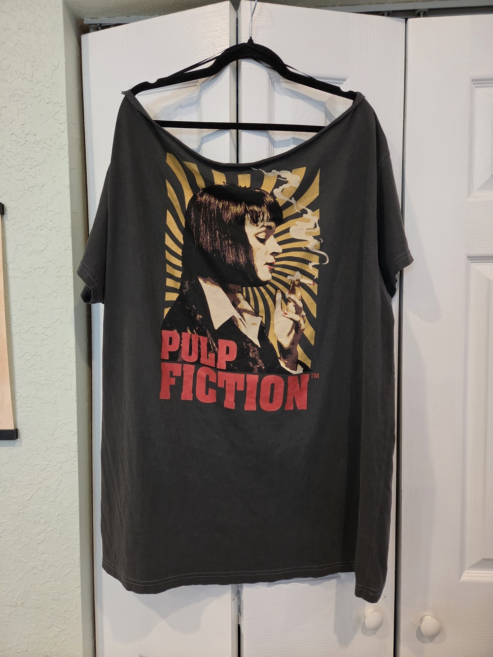 Pulp Fiction Graphic Women's Off The Shoulder T-shirt Dress